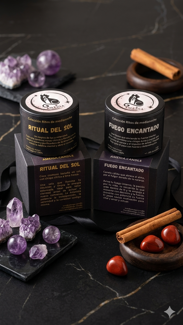 🌑 Ritos de Medianoche – Velas de Intención Artesanales